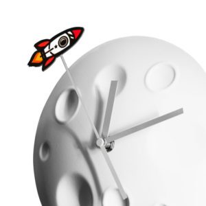 Rocket Moon Clock – Kuurakettiseinäkello, 20 cm