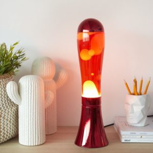 Alumiininen design -laavalamppu, Magma Punainen